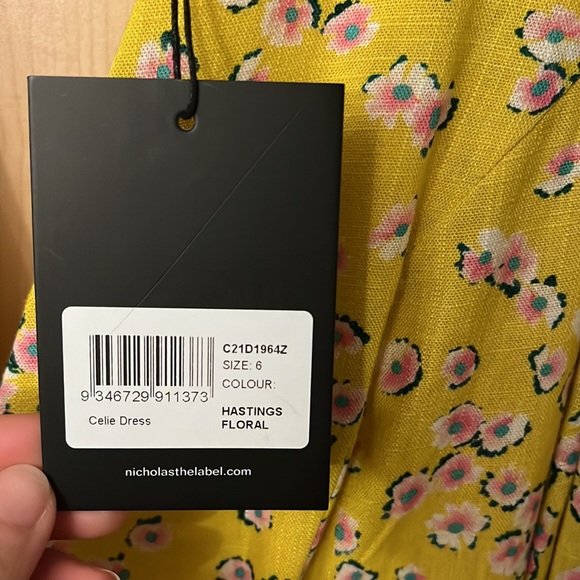 Nicholas Celie Hastings Floral Maxi Linen Dress Size 6 NWT - Picture 9 of 16